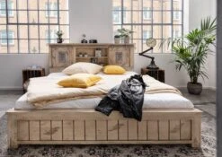 Lit Double 140x200 Manguier Laqué Whitewash RAILWAY #372 11 Lit Double 140x200 Manguier Laqué Whitewash RAILWAY #372 -Massivmoebel24 09 634 772 2072 3