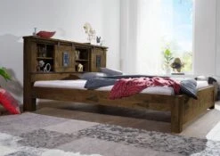 Lit 140x200 En Bois De Manguier Huilé RAILWAY #472 -Massivmoebel24 09 634 772 3072 03 1