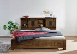 Lit 160x200 En Bois De Manguier Huilé RAILWAY #473 -Massivmoebel24 09 634 772 3072 04