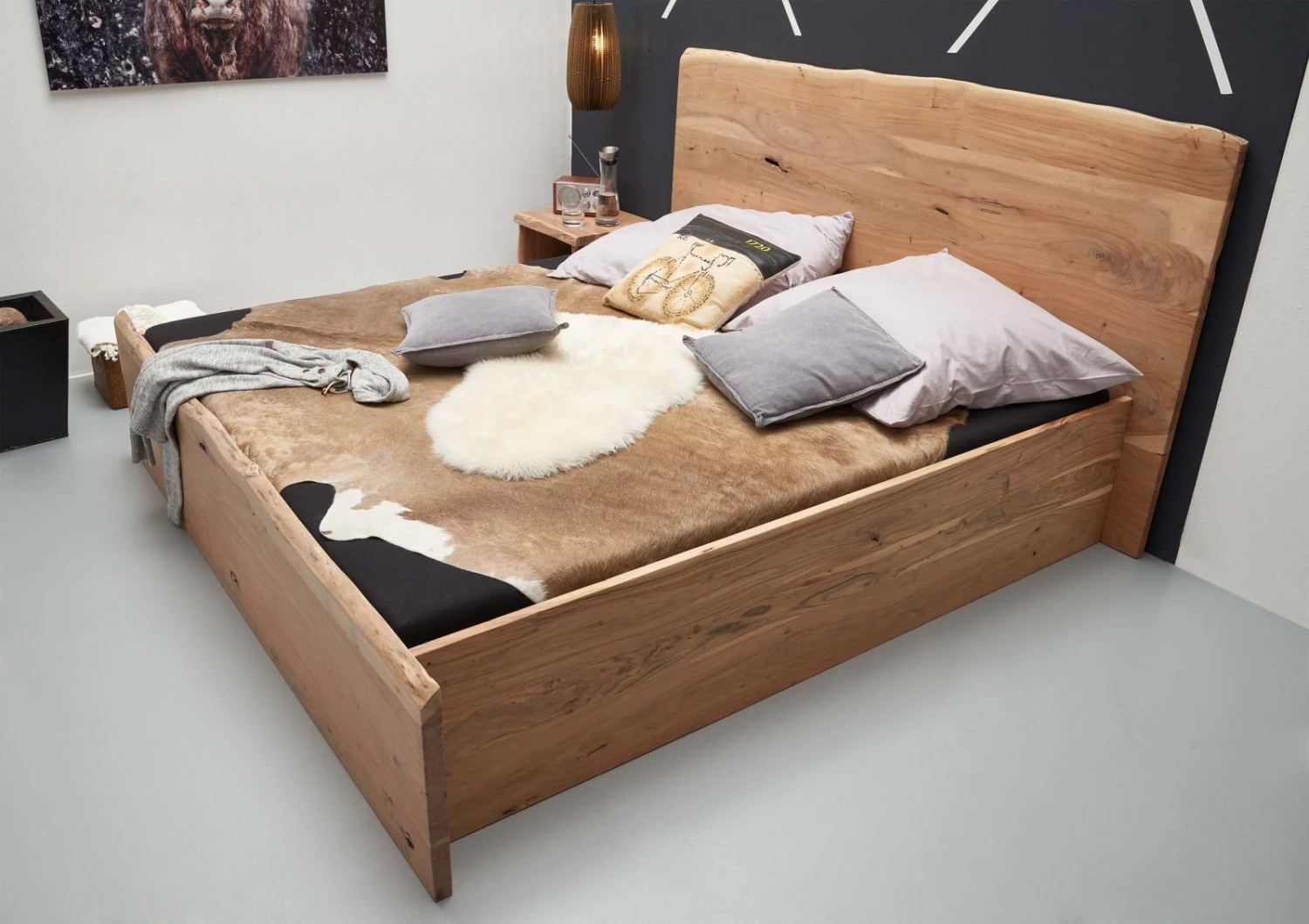 Lit Double 140x200 Acacia Laqué Bois Naturel PURE ACACIA #301 2 Lit Double 140x200 Acacia Laqué Bois Naturel PURE ACACIA #301 – Image 2