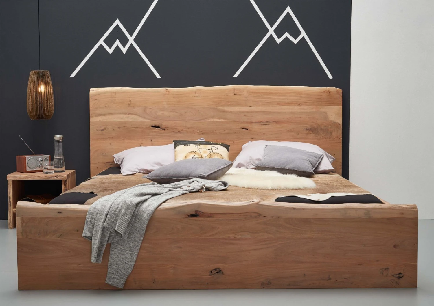 Lit Double 140x200 Acacia Laqué Bois Naturel PURE ACACIA #301 3 Lit Double 140x200 Acacia Laqué Bois Naturel PURE ACACIA #301 – Image 3