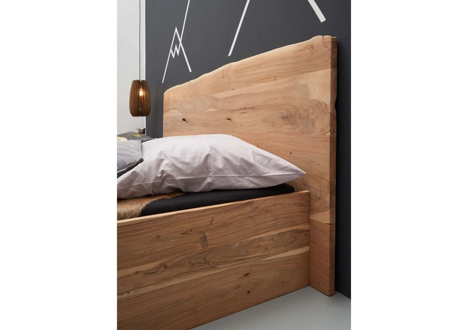 Lit Double 140x200 Acacia Laqué Bois Naturel PURE ACACIA #301 4 Lit Double 140x200 Acacia Laqué Bois Naturel PURE ACACIA #301 – Image 4