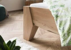 Lit Double 140x200 Acacia Laqué Bois Naturel PURE ACACIA #312 -Massivmoebel24 09 634 886 3012 5