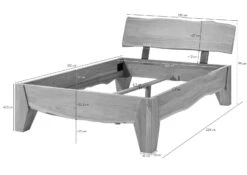 Lit Double 140x200 Acacia Laqué Bois Naturel PURE ACACIA #312 -Massivmoebel24 09 634 886 3012 8