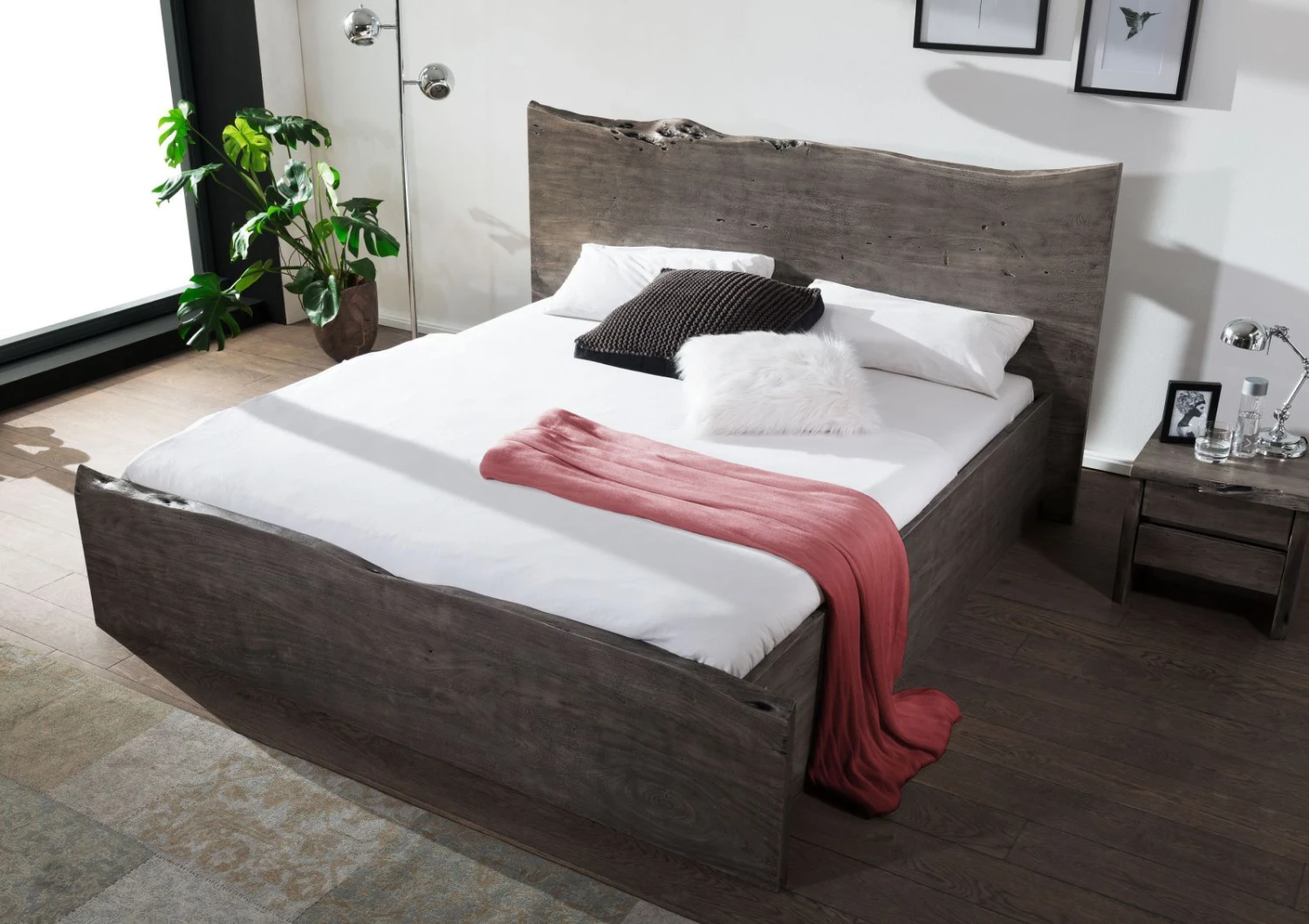 Lit Double 140x200 Acacia Laqué Gris Taupe PURE ACACIA #421 2 Lit Double 140x200 Acacia Laqué Gris Taupe PURE ACACIA #421 – Image 2