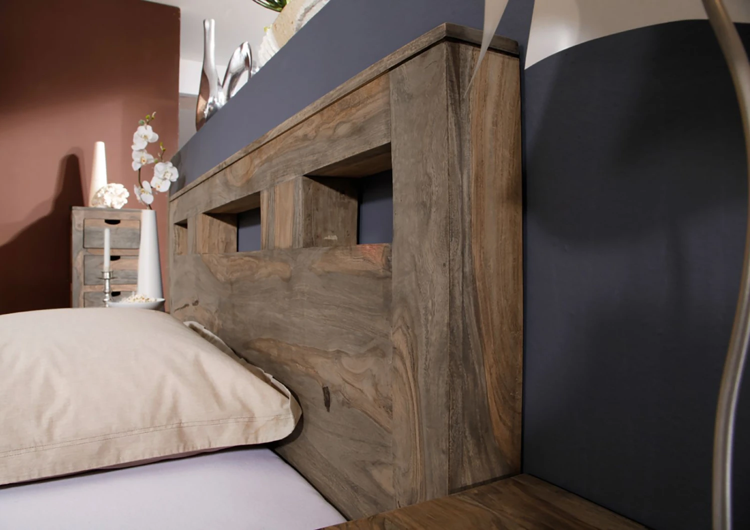 Lit Double 160x200 Palissandre Huilé Gris Taupe NATURE GREY #201 4 Lit Double 160x200 Palissandre Huilé Gris Taupe NATURE GREY #201 – Image 4