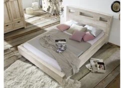 Lit Double 160x200 Acacia Blanchi Blanc NATURE WHITE #201 8 Lit Double 160x200 Acacia Blanchi Blanc NATURE WHITE #201 -Massivmoebel24 09 636 552 2001 3