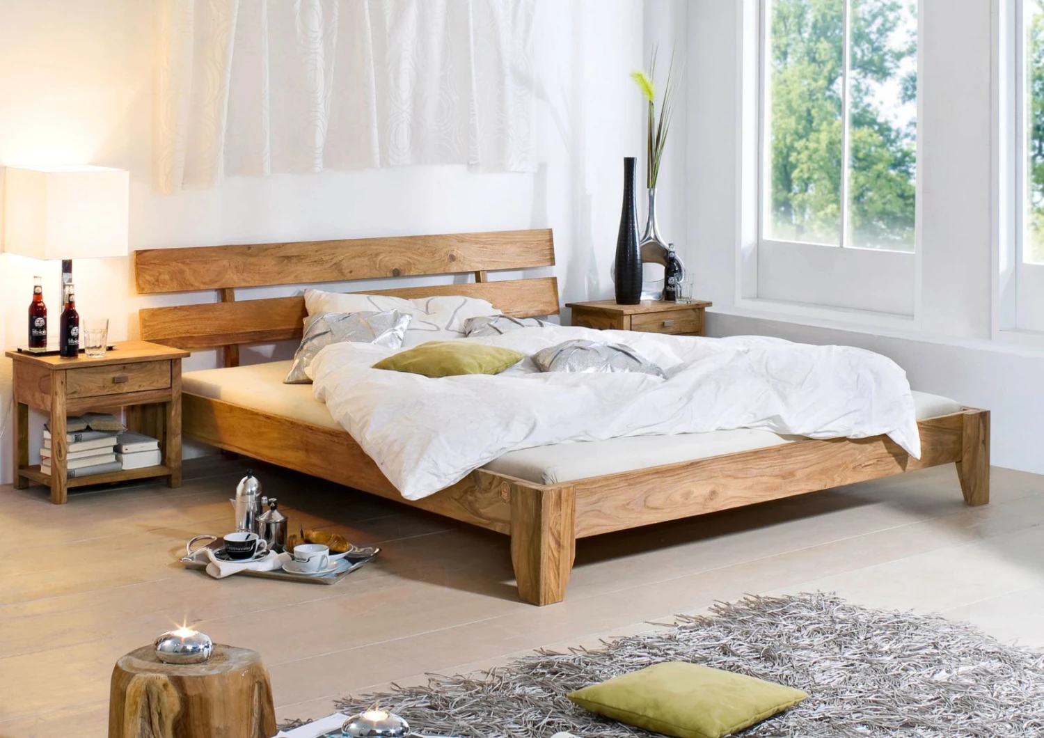 Lit Double 160x200 Palissandre Huilé Brun NATURE BROWN #511 1 Lit Double 160x200 Palissandre Huilé Brun NATURE BROWN #511