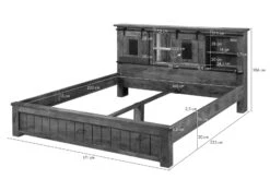 Lit En Bois De Manguier / Bois De Récupération 160x200 Naturel Laqué RAILWAY LUX #111 18 Lit En Bois De Manguier / Bois De Récupération 160x200 Naturel Laqué RAILWAY LUX #111 -Massivmoebel24 09 636 773 0011 08