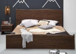 Lit Double 160x200 Acacia Laqué Brun PURE ACACIA #002 -Massivmoebel24 09 636 886 0002 3