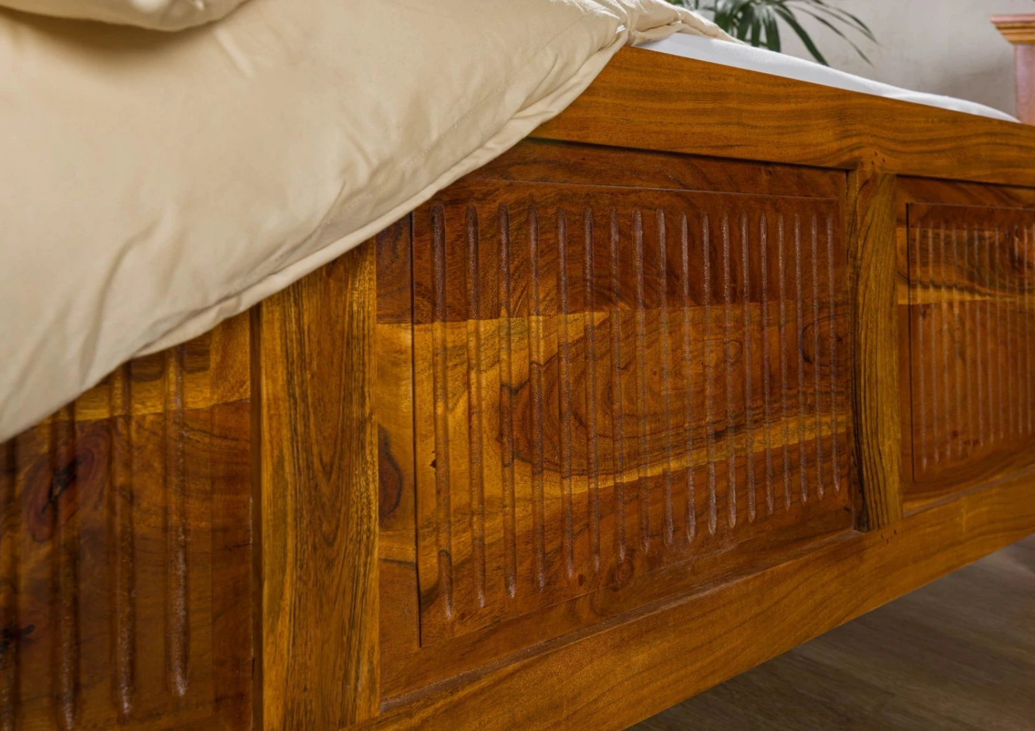 Lit Double 180x200 Acacia Laqué Miel OXFORD #0132 6 Lit Double 180x200 Acacia Laqué Miel OXFORD #0132 – Image 6