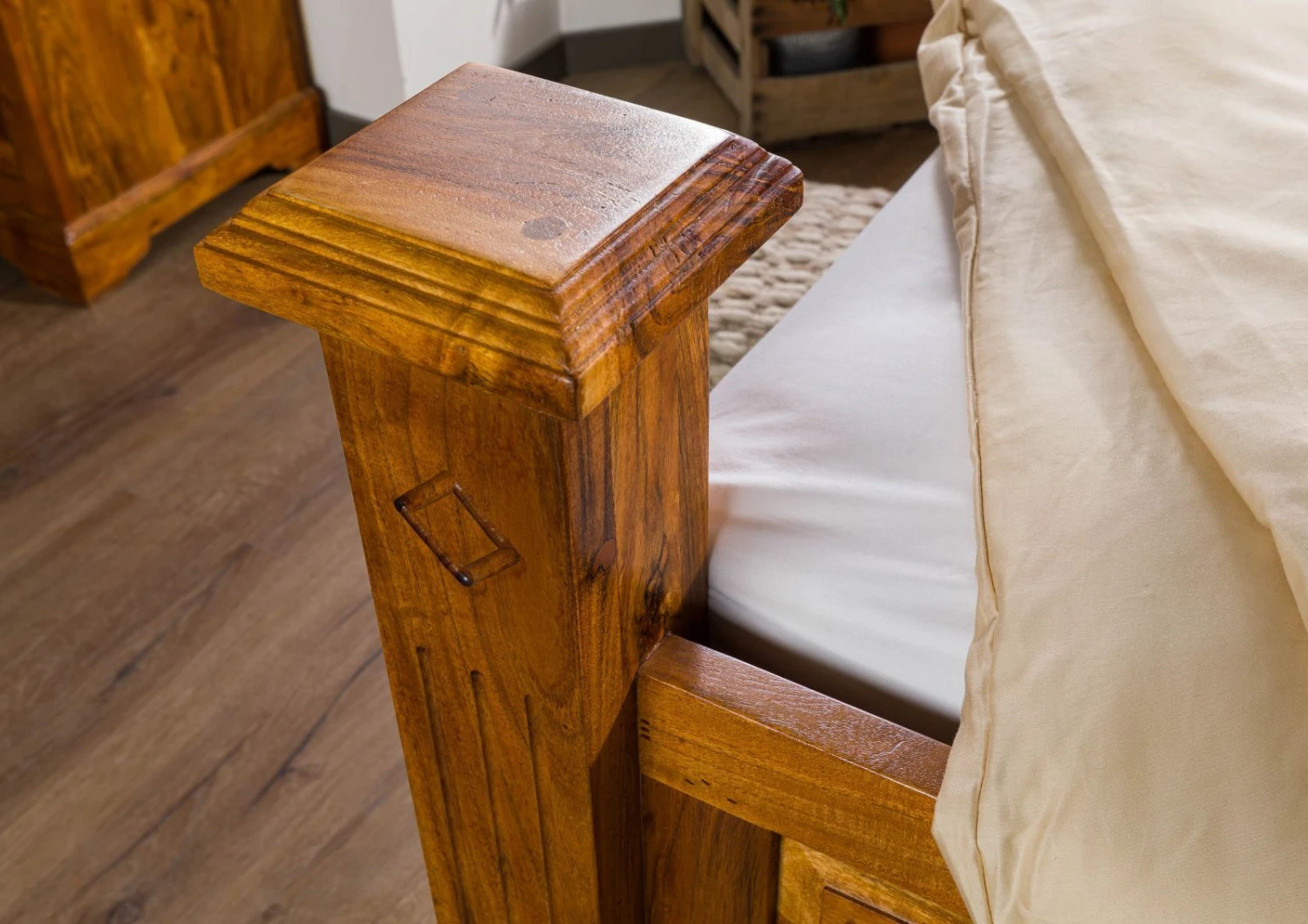 Lit Double 180x200 Acacia Laqué Miel OXFORD #0132 7 Lit Double 180x200 Acacia Laqué Miel OXFORD #0132 – Image 7