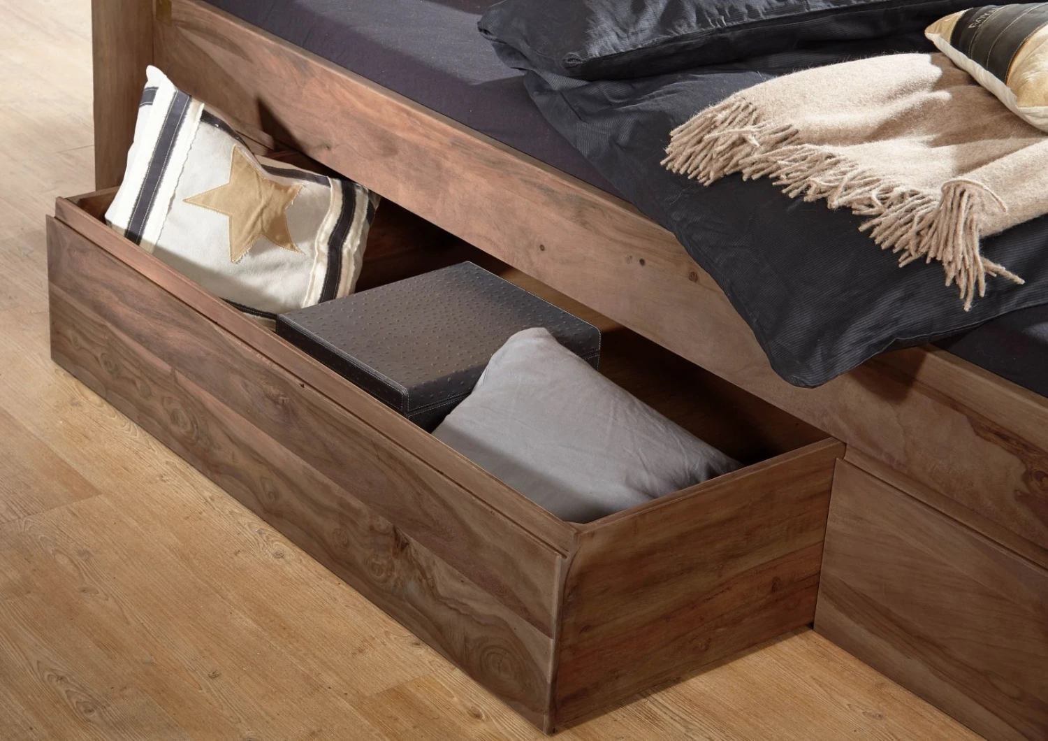 Lit Double Avec Tiroirs 180x200 Palissandre Teinté Smoked Cherry TORONTO #154 6 Lit Double Avec Tiroirs 180x200 Palissandre Teinté Smoked Cherry TORONTO #154 – Image 6