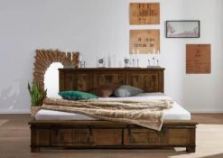 Lit 180x200 En Bois De Manguier Huilé RAILWAY #442 -Massivmoebel24 09 638 772 3033 03