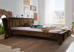 Lit 180x200 En Bois De Manguier Huilé RAILWAY #442 -Massivmoebel24 09 638 772 3033 04