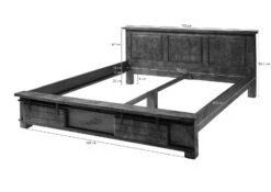 Lit 180x200 En Bois De Manguier Huilé RAILWAY #442 -Massivmoebel24 09 638 772 3033 08