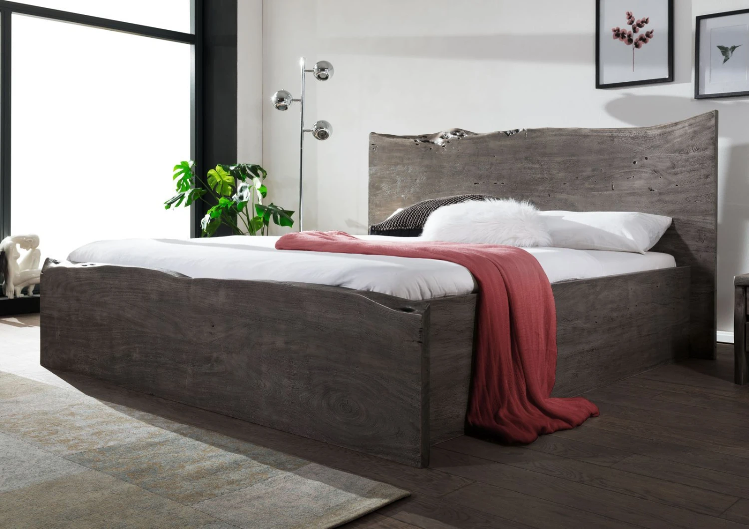 Lit Double 180x200 Acacia Laqué Gris Taupe PURE ACACIA #423 4 Lit Double 180x200 Acacia Laqué Gris Taupe PURE ACACIA #423 – Image 4