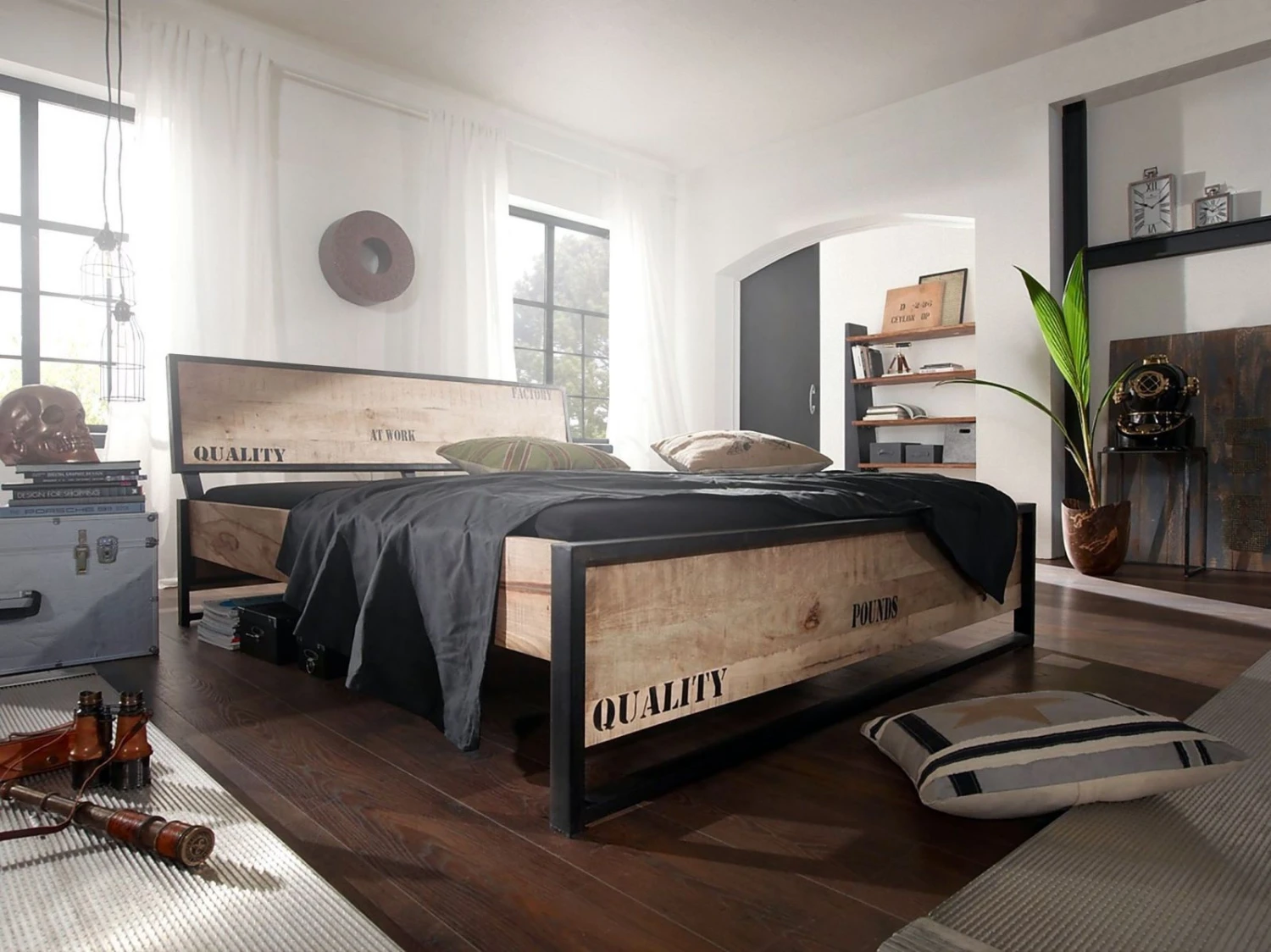 Lit Double 200x200 Manguier Brut Imprimé Bois Naturel FACTORY #142 1 Lit Double 200x200 Manguier Brut Imprimé Bois Naturel FACTORY #142