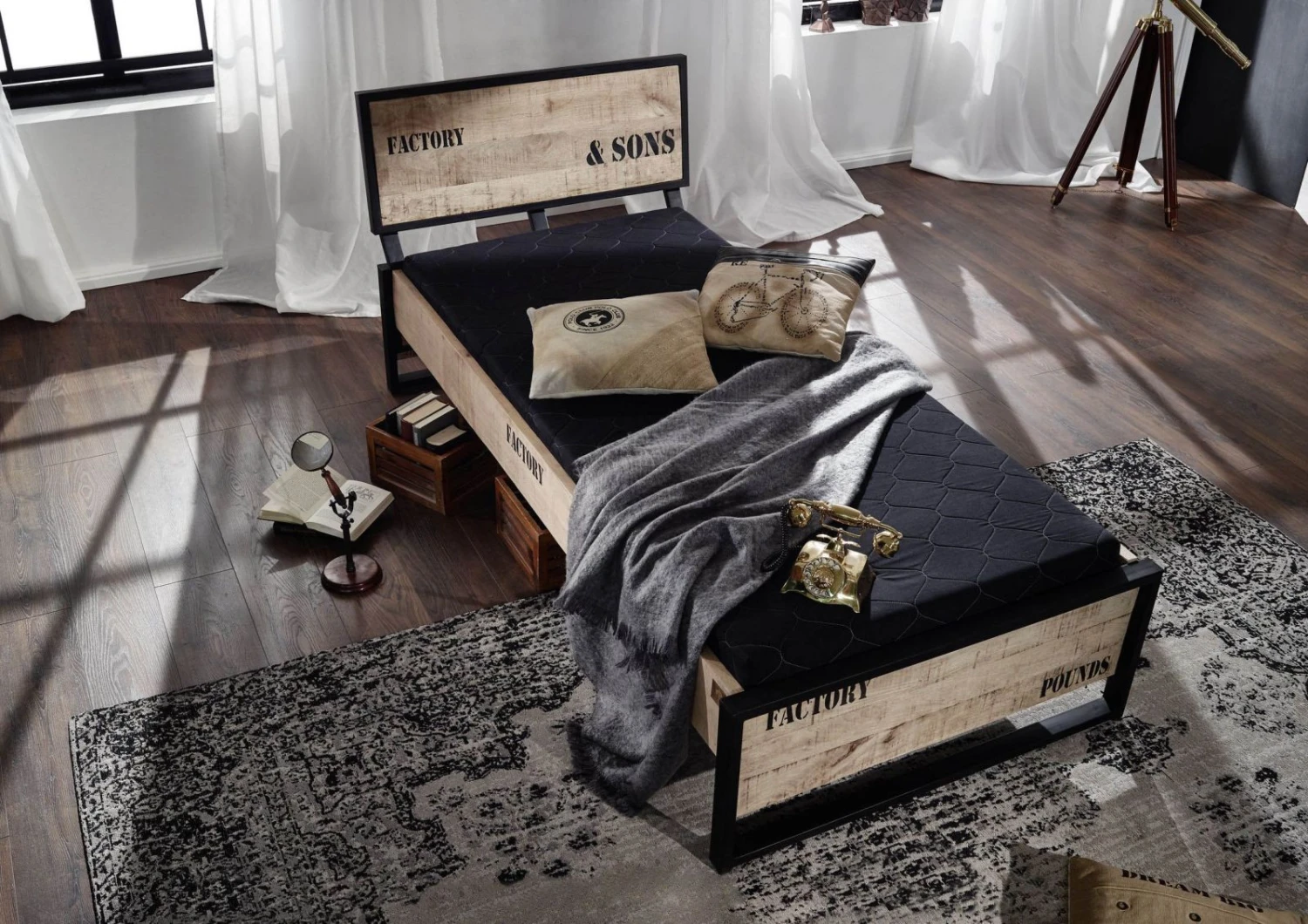 Lit Double 200x200 Manguier Brut Imprimé Bois Naturel FACTORY #142 2 Lit Double 200x200 Manguier Brut Imprimé Bois Naturel FACTORY #142 – Image 2