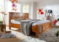 Lit Double 200x200 Acacia Laqué Miel OXFORD #0315