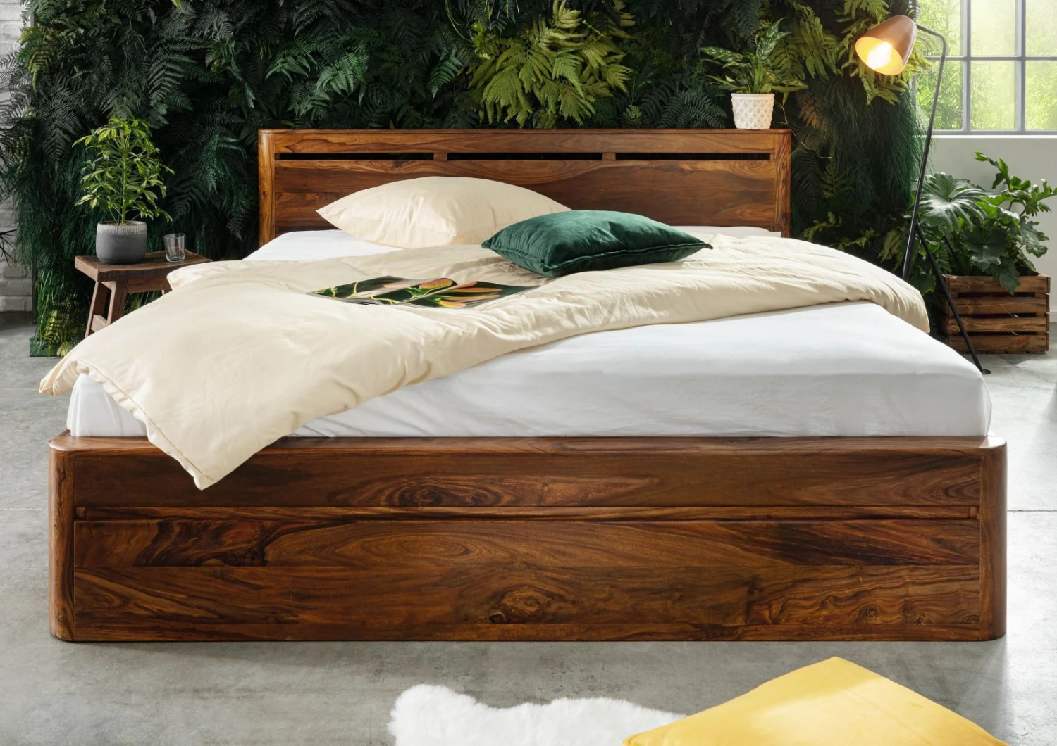 Lit Double 200x200 Palissandre Ciré Noisette TORONTO #258 3 Lit Double 200x200 Palissandre Ciré Noisette TORONTO #258 – Image 3