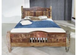 Lit Double 200x200 Bois De Récupération Laqué Multicolore FABLE #23 -Massivmoebel24 09 640 751 0023 4