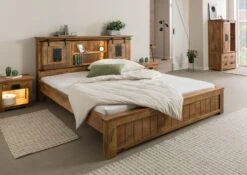 Lit En Bois De Manguier / Bois De Récupération 160x200 Naturel Laqué RAILWAY LUX #111 13 Lit En Bois De Manguier / Bois De Récupération 160x200 Naturel Laqué RAILWAY LUX #111 -Massivmoebel24 09 640 773 0013 03 1