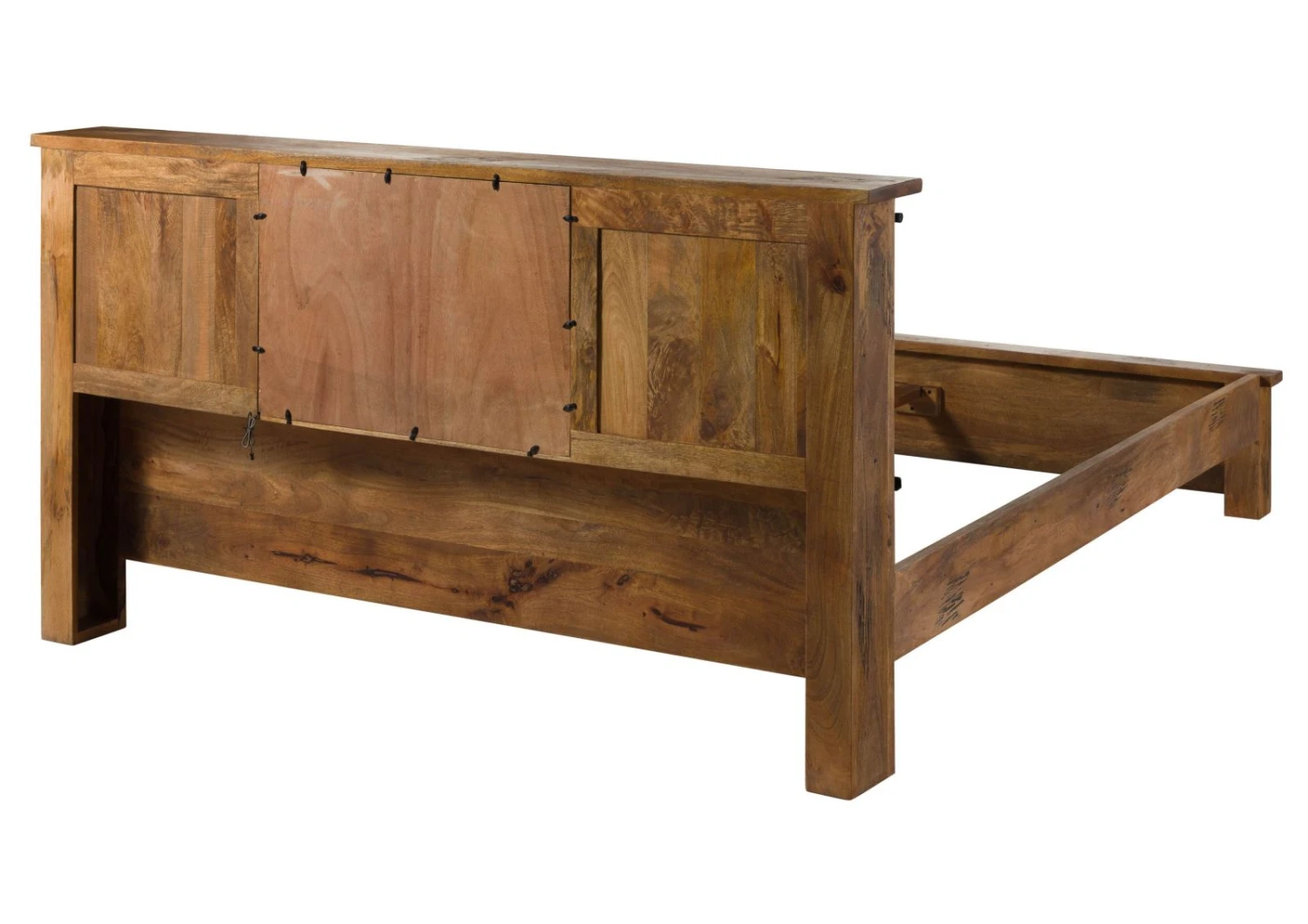 Lit En Bois De Manguier / Bois De Récupération 200x200 Naturel Laqué RAILWAY LUX #113 10 Lit En Bois De Manguier / Bois De Récupération 200x200 Naturel Laqué RAILWAY LUX #113 – Image 10