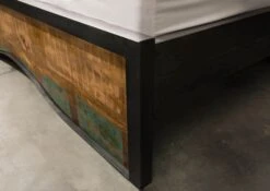 Lit Double 200x200 Bois De Récupération Laqué Multicolore INDUSTRIAL #111 -Massivmoebel24 09 640 811 0111 4