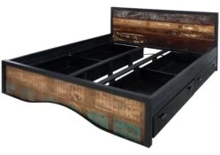 Lit Double Avec Tiroirs 200x200 Bois De Récupération Laqué Multicolore INDUSTRIAL #112 15 Lit Double Avec Tiroirs 200x200 Bois De Récupération Laqué Multicolore INDUSTRIAL #112 -Massivmoebel24 09 640 811 0112 9