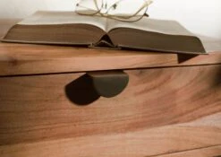 Table De Nuit Acacia 60x40x57 Naturel Laqué KOPENHAGEN #110 -Massivmoebel24 09 680 493 1010 05