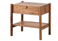 Table De Nuit Acacia 60x40x57 Naturel Laqué KOPENHAGEN #110 -Massivmoebel24 09 680 493 1010 09