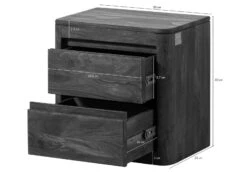 Table De Nuit Sheesham 50x35x50 Marron Foncé Teinté TORONTO #163 -Massivmoebel24 09 680 665 0063 08