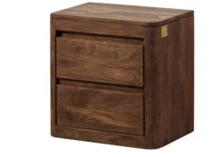 Table De Nuit Sheesham 50x35x50 Marron Foncé Teinté TORONTO #163