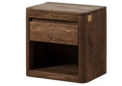 Table De Nuit Sheesham 50x35x50 Marron Foncé Teinté TORONTO #164