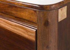 Table De Nuit Sheesham 50x35x50 Marron Foncé Ciré TORONTO #263 -Massivmoebel24 09 680 665 1063 04