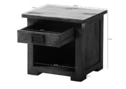 Table De Nuit En Bois De Manguier Laqué Marron RAILWAY #387 -Massivmoebel24 09 680 772 0087 08 1