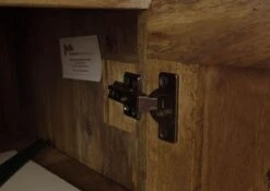 Table De Nuit En Bois De Manguier Laqué Brun Clair RAILWAY #1002 -Massivmoebel24 09 680 772 0102 05