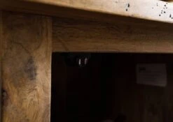 Table De Nuit En Bois De Manguier Laqué Brun Clair RAILWAY #1002 -Massivmoebel24 09 680 772 0102 06