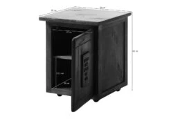 Table De Nuit En Bois De Manguier Laqué Brun Clair RAILWAY #1002 -Massivmoebel24 09 680 772 0102 08 2