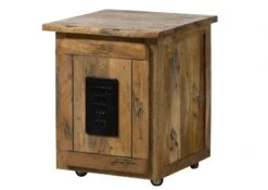 Table De Nuit En Bois De Manguier Laqué Brun Clair RAILWAY #1002 -Massivmoebel24 09 680 772 0102 09