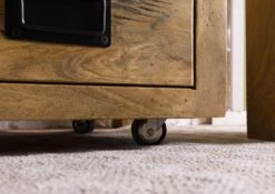 Table De Nuit En Bois De Manguier Laqué Brun Clair RAILWAY #1003 -Massivmoebel24 09 680 772 0103 07