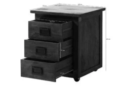 Caisson Roulant Mango 50x50x60, Vernis Beige, RAILWAY #3003 -Massivmoebel24 09 680 772 0103 08 1