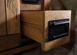 Table De Nuit En Bois De Manguier Laqué Brun Clair RAILWAY #1012 15 Table De Nuit En Bois De Manguier Laqué Brun Clair RAILWAY #1012 -Massivmoebel24 09 680 772 0112 06