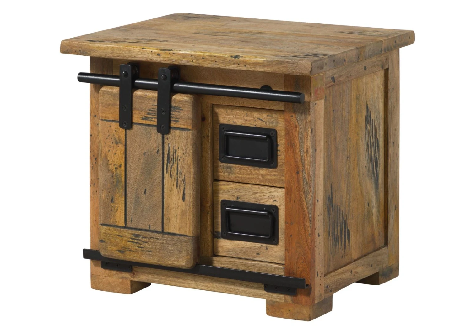 Table De Nuit En Bois De Manguier Laqué Brun Clair RAILWAY #1012 9 Table De Nuit En Bois De Manguier Laqué Brun Clair RAILWAY #1012 – Image 9