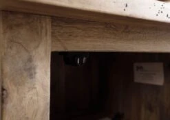 Caisson Roulant En Bois De Manguier 50x50x60, Vernis Beige, RAILWAY #3002 -Massivmoebel24 09 680 772 2102 06