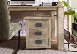 Caisson Roulant Mango 50x50x60, Vernis Beige, RAILWAY #3003 -Massivmoebel24 09 680 772 2103 03