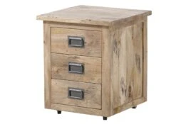 Caisson Roulant Mango 50x50x60, Vernis Beige, RAILWAY #3003 -Massivmoebel24 09 680 772 2103 09