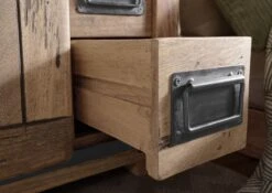 Table De Chevet En Bois De Manguier 50x40x45, Vernis Beige, RAILWAY #3012 -Massivmoebel24 09 680 772 2112 06