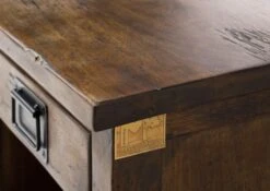 Table De Nuit En Bois De Manguier Laqué Marron RAILWAY #387 -Massivmoebel24 09 680 772 3087 06